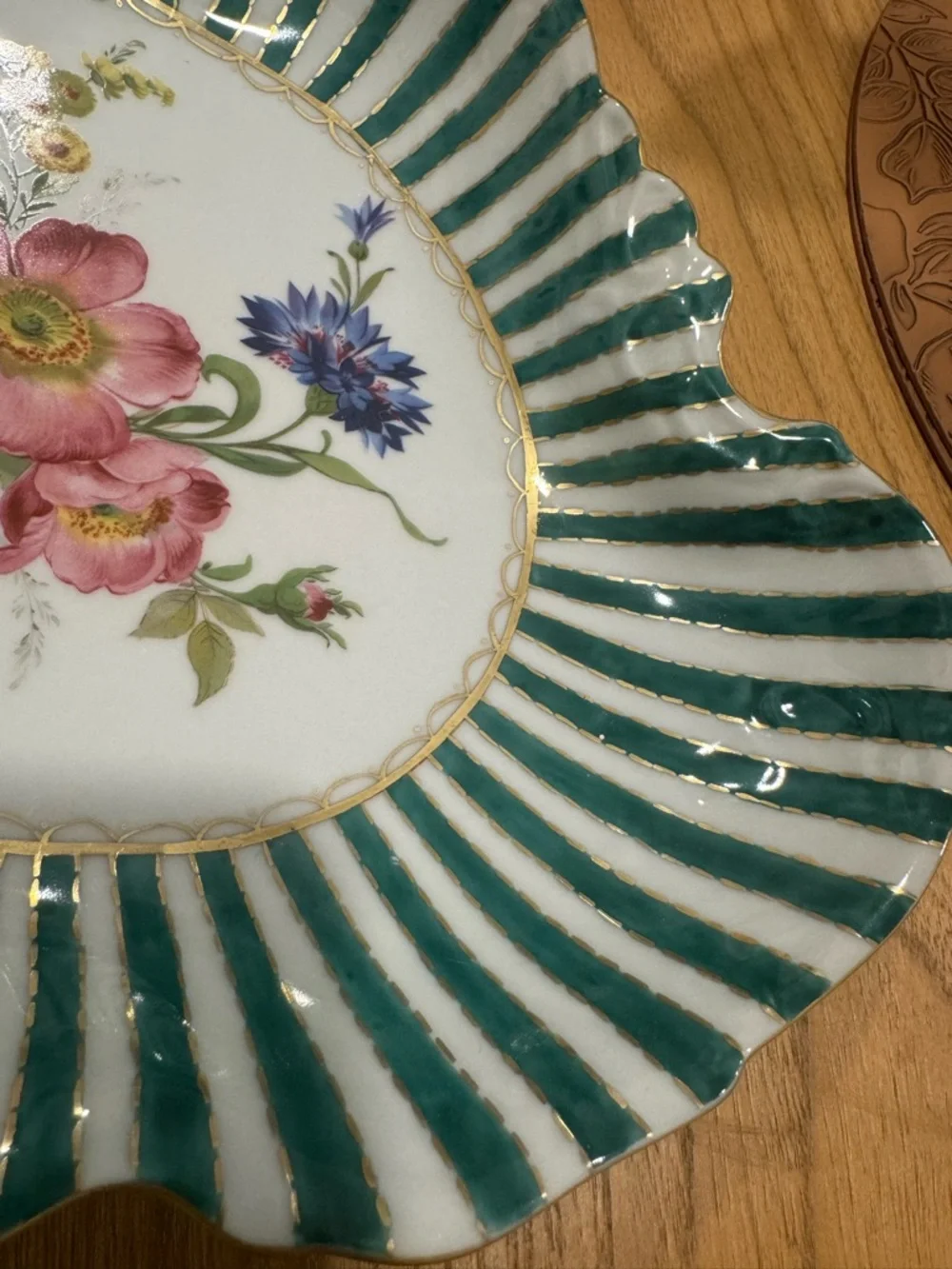 Elios Hand Painted Floral Porcelain Tray- hand-painted tray -bowl 12”